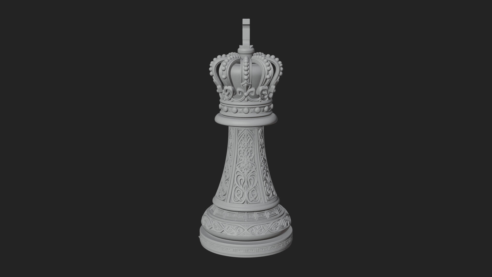 Ornate Chess Piece Statue Design 96 3D Print Model 3D Model