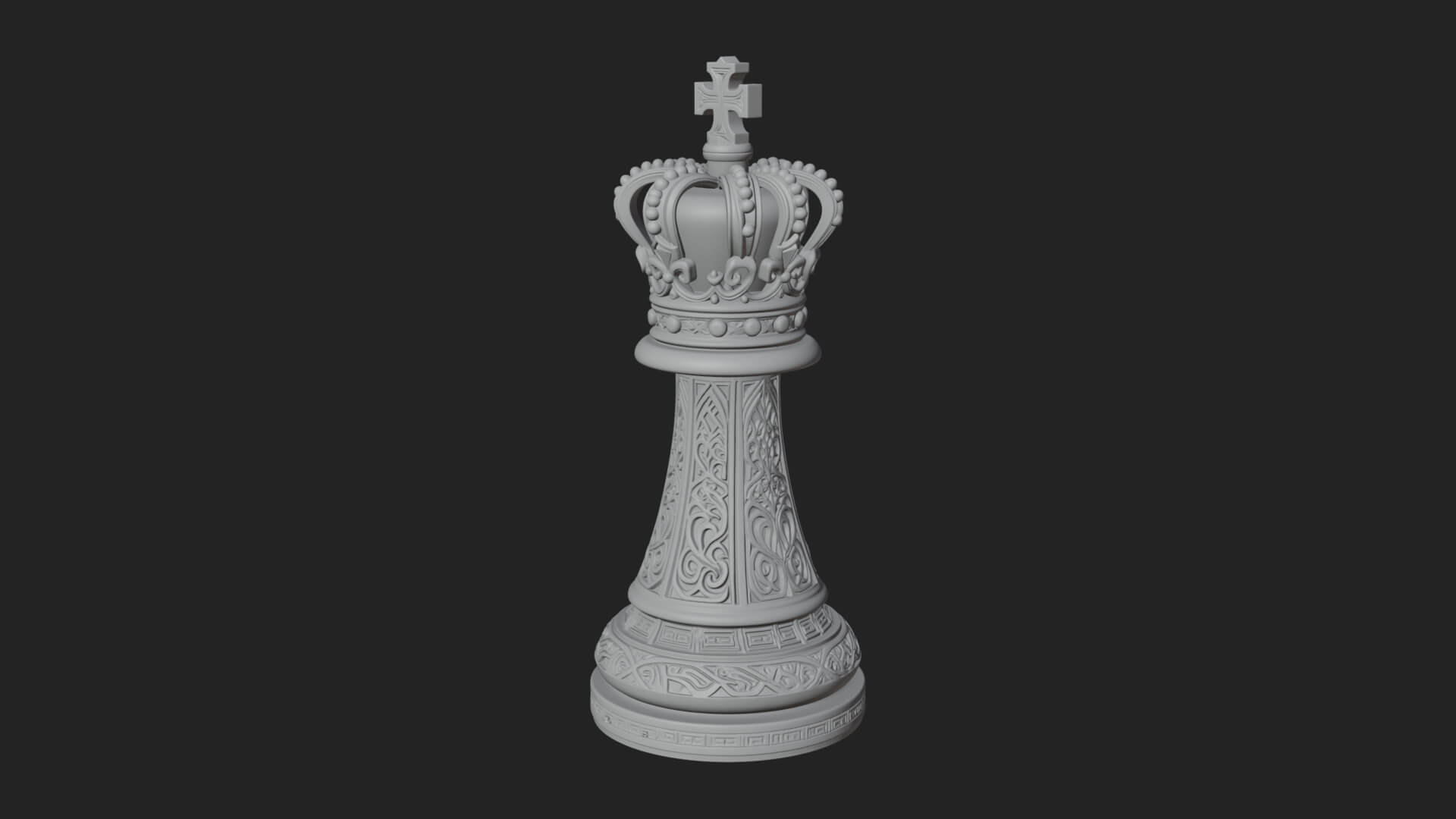 Ornate Chess Piece Statue Design 96 3D Print Model 3D Model