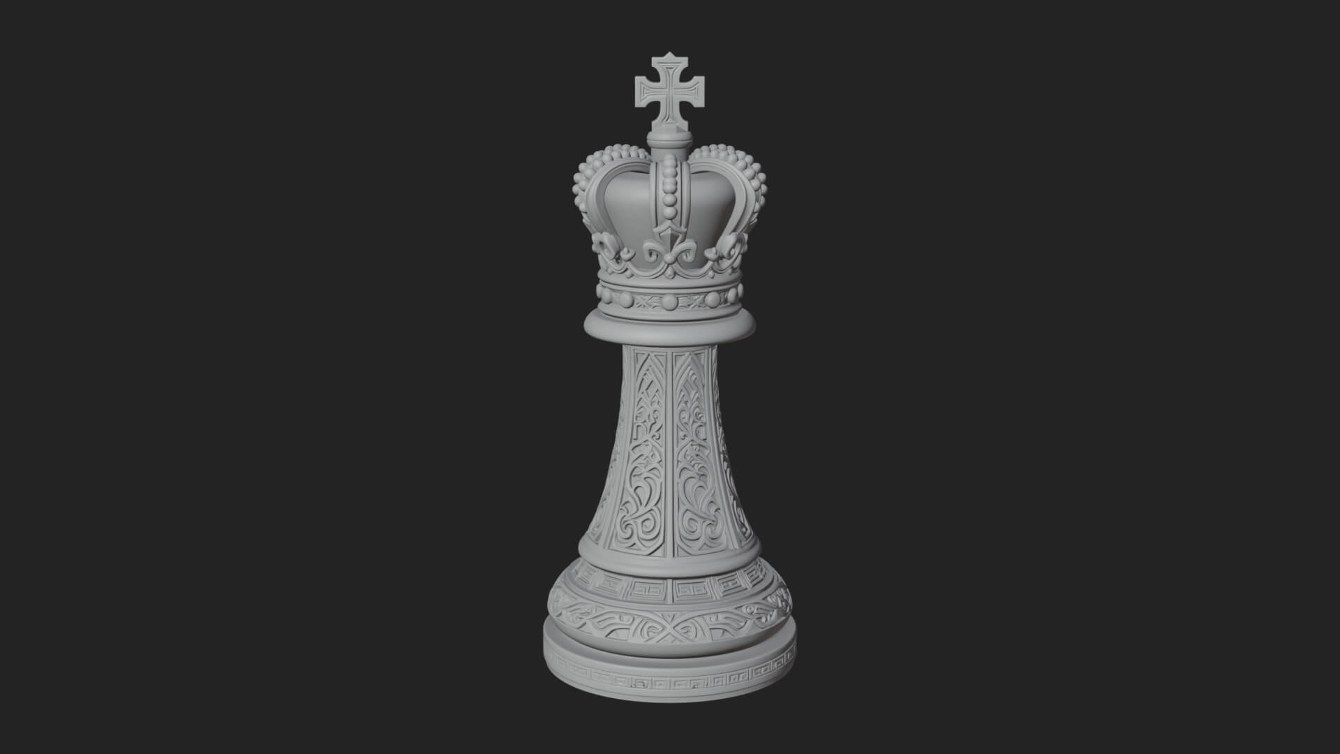 Ornate Chess Piece Statue Design 96 3D Print Model 3D Model