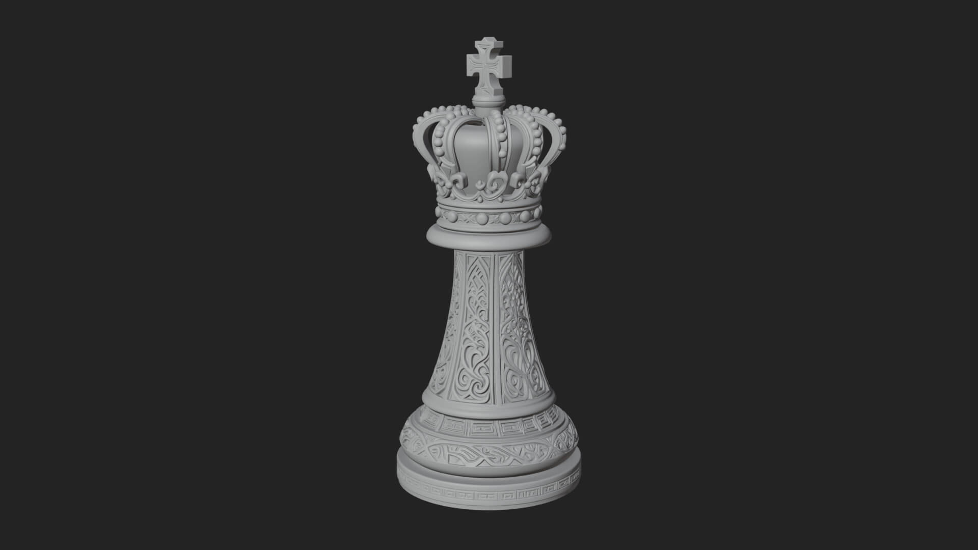 Ornate Chess Piece Statue Design 96 3D Print Model 3D Model