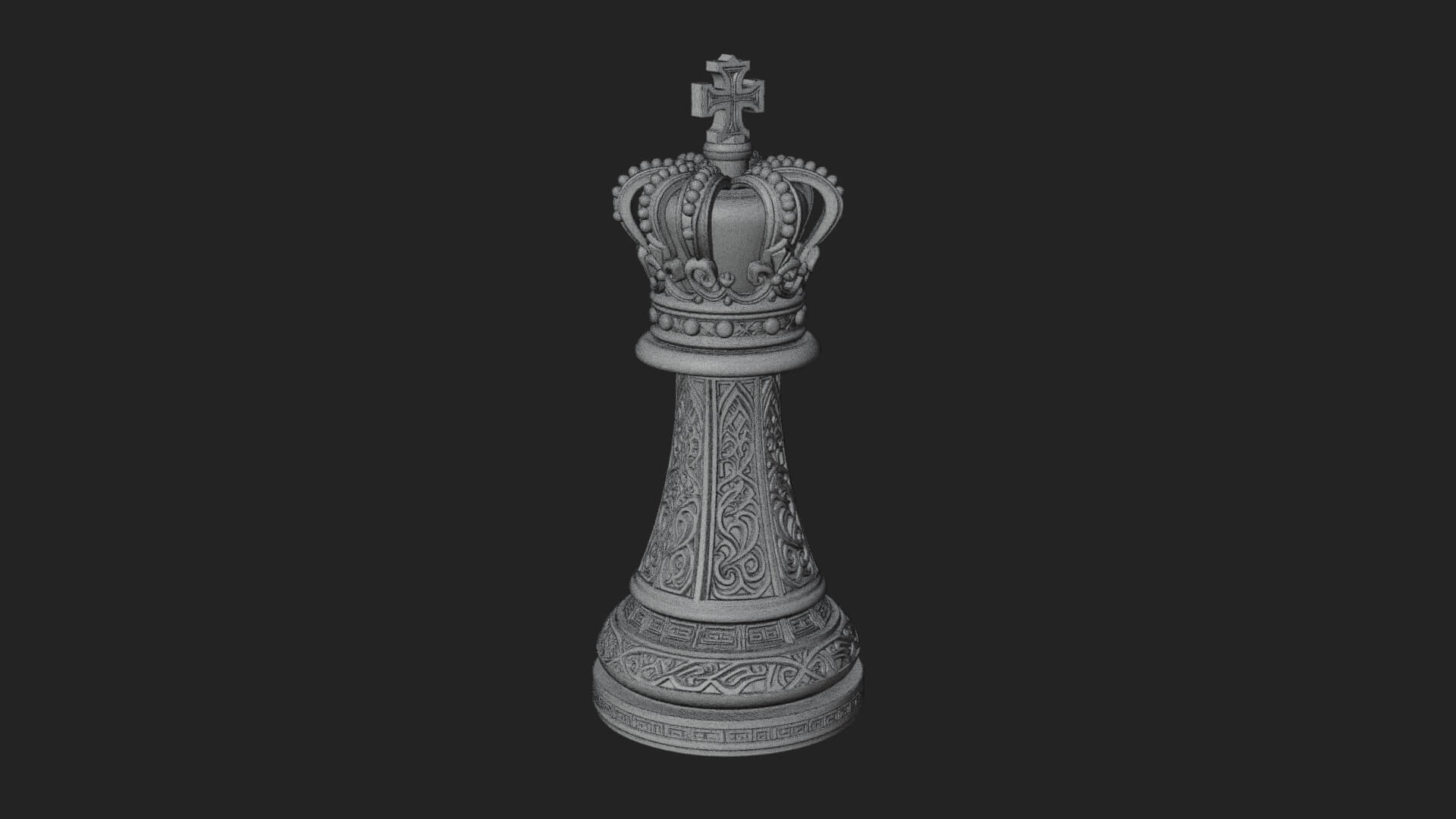 Ornate Chess Piece Statue Design 96 3D Print Model 3D Model
