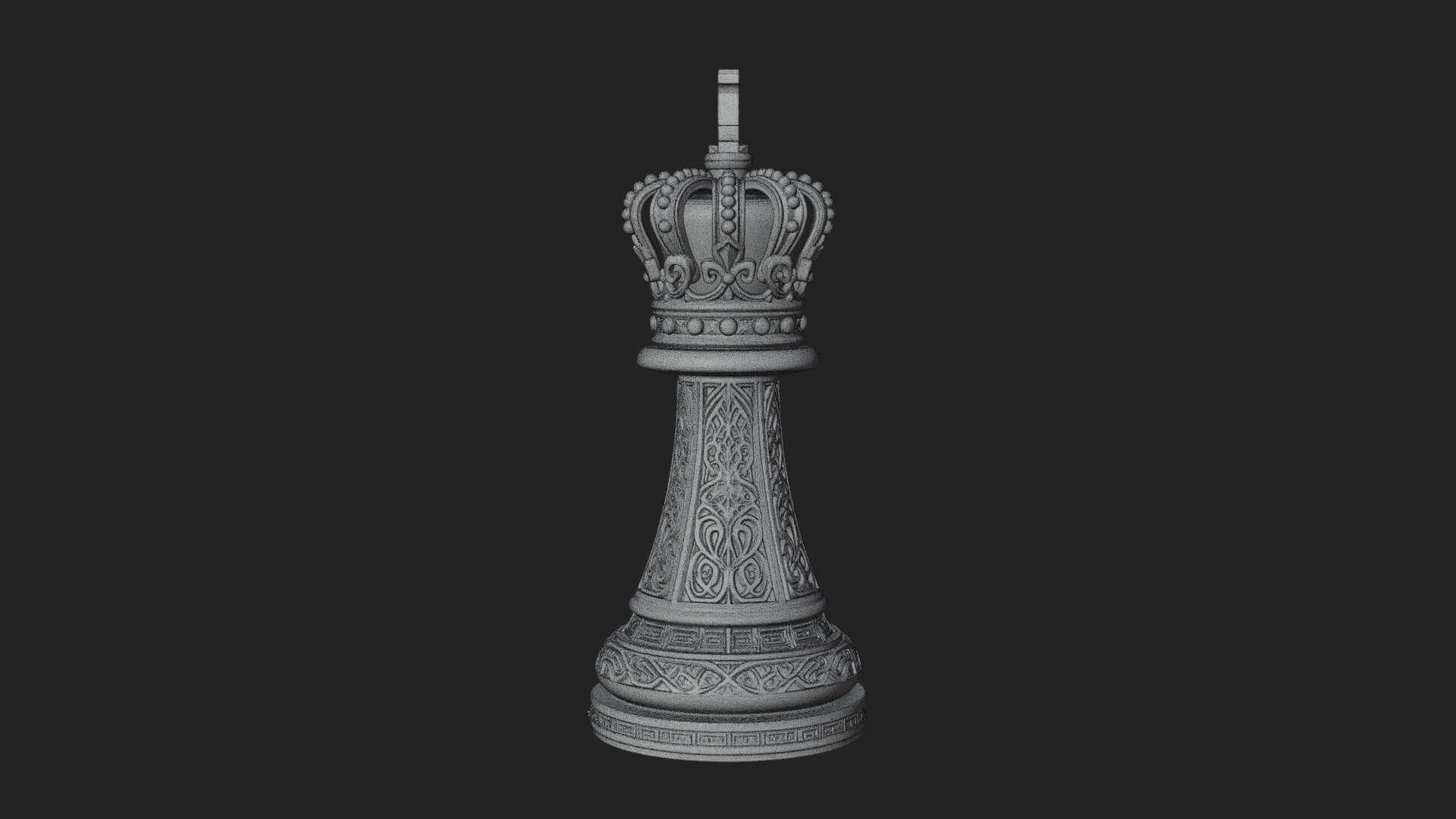 Ornate Chess Piece Statue Design 96 3D Print Model 3D Model