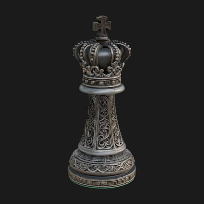 Ornate Chess Piece Statue Design 96 3D Print Model