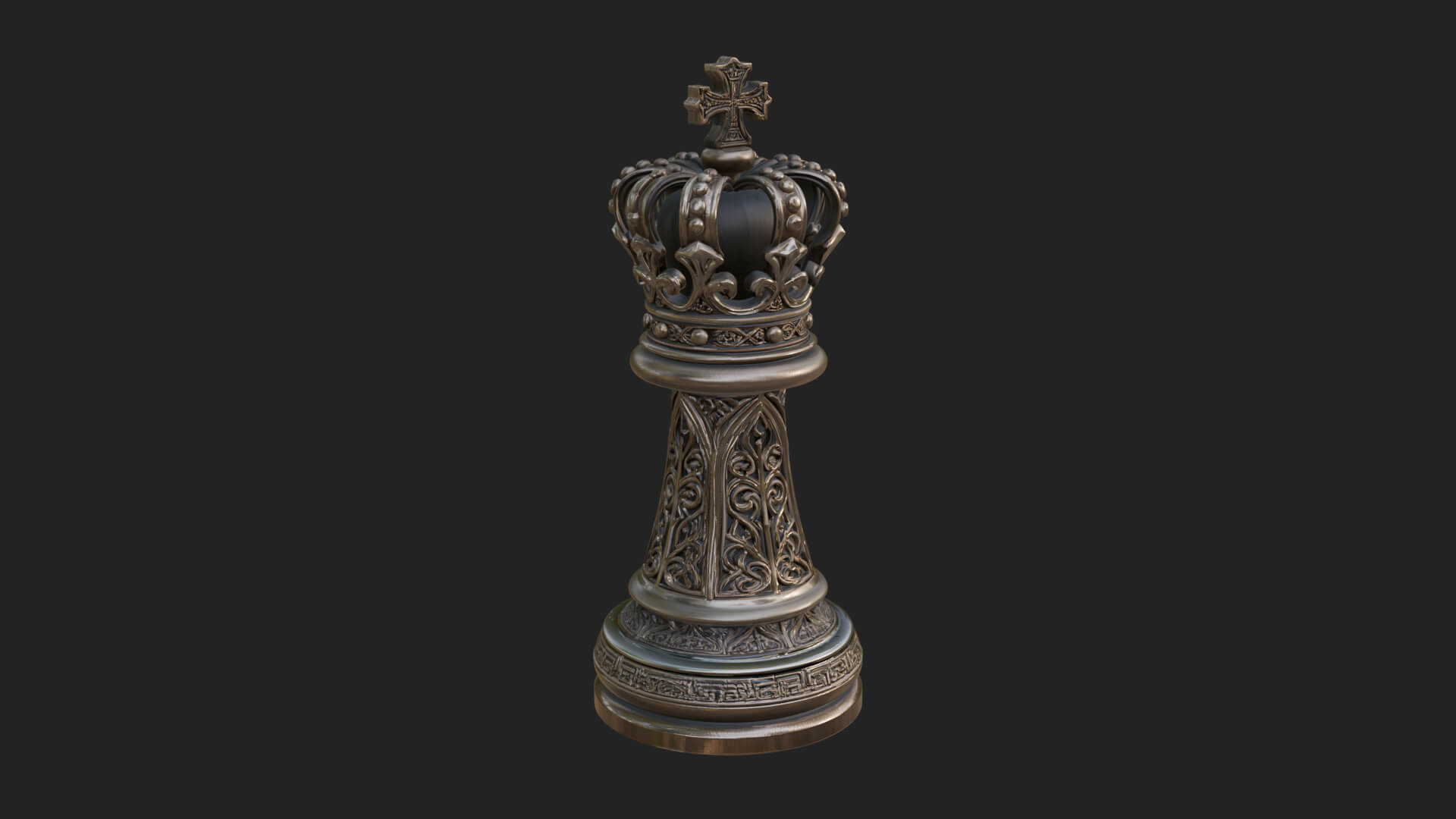 Ornate Chess Piece Statue Design 97 3D Print Model 3D Model