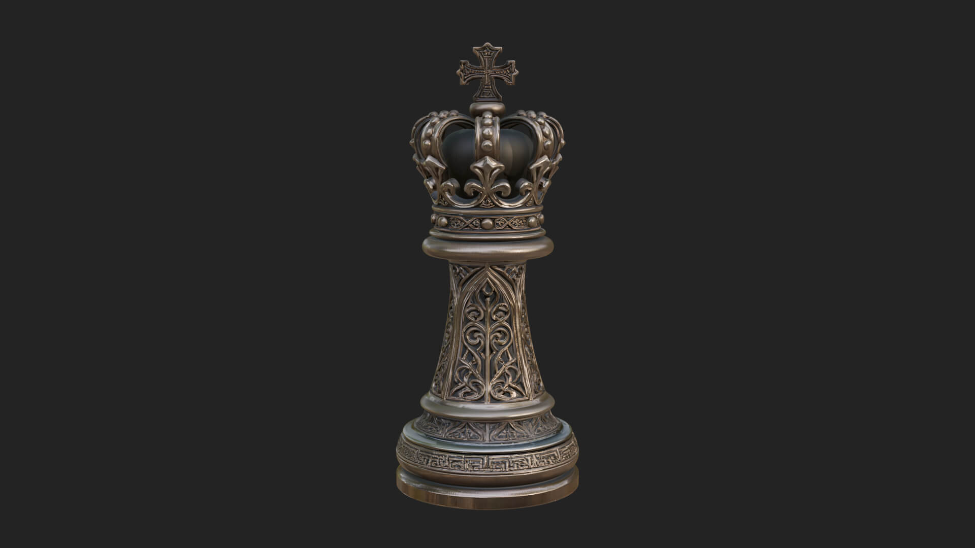 Ornate Chess Piece Statue Design 97 3D Print Model 3D Model