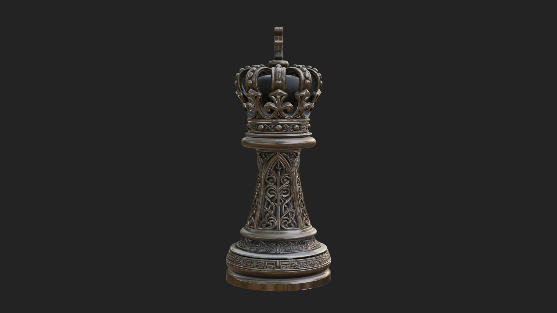 Ornate Chess Piece Statue Design 97 3D Print Model 3D Model