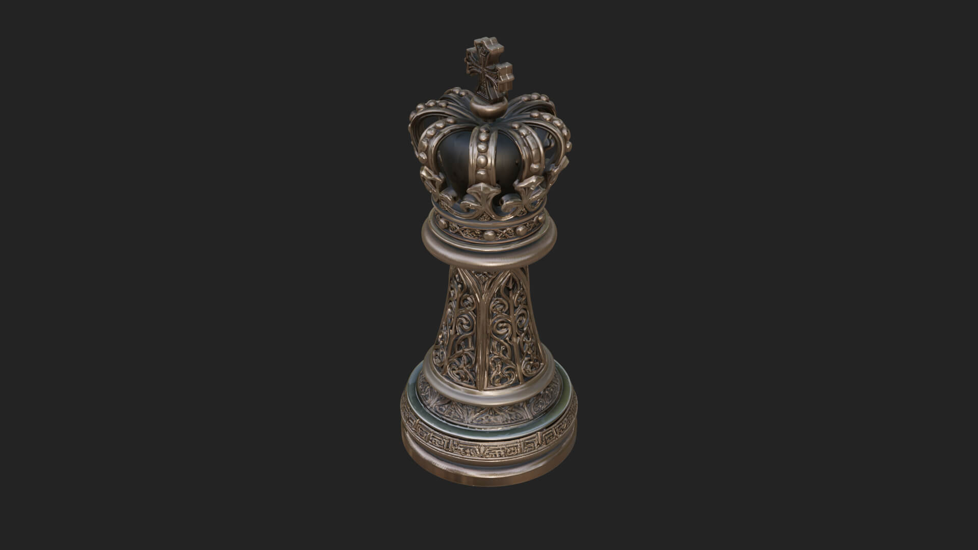 Ornate Chess Piece Statue Design 97 3D Print Model 3D Model