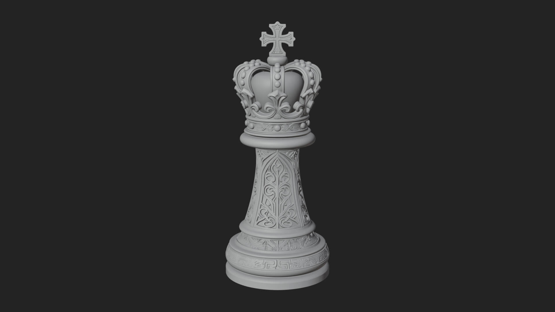 Ornate Chess Piece Statue Design 97 3D Print Model 3D Model