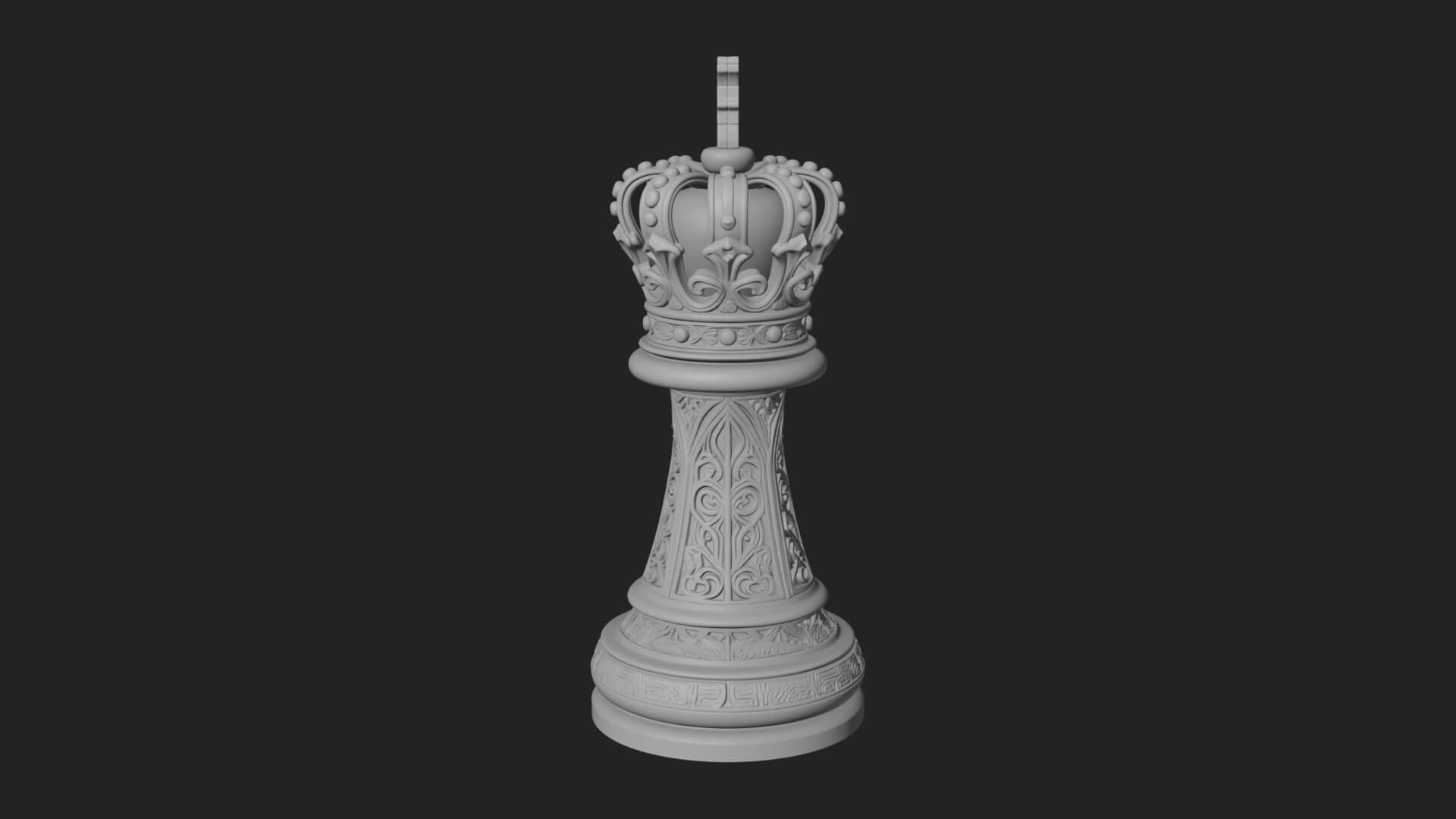 Ornate Chess Piece Statue Design 97 3D Print Model 3D Model