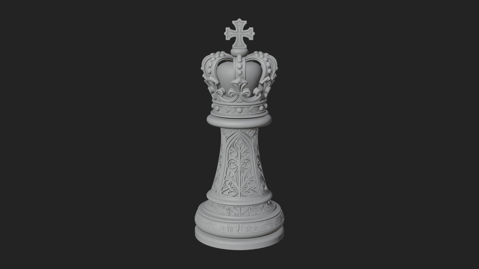 Ornate Chess Piece Statue Design 97 3D Print Model 3D Model