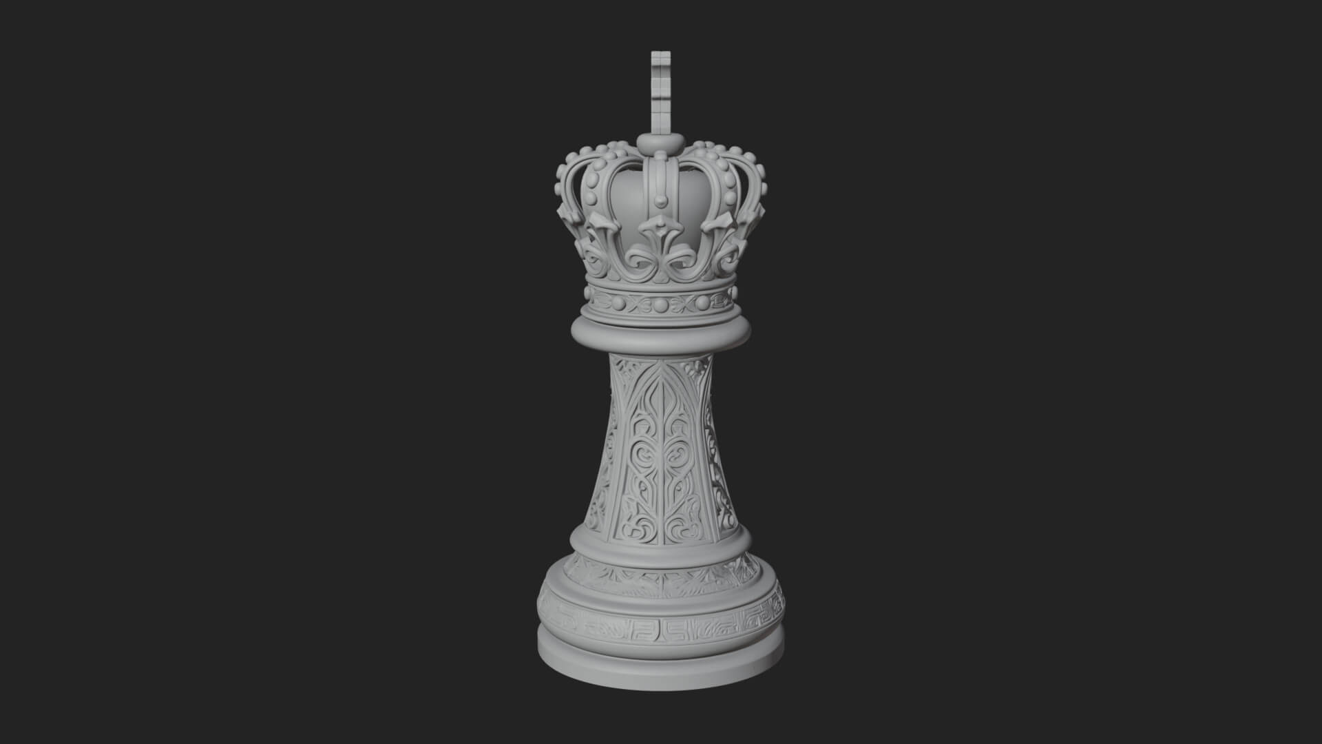 Ornate Chess Piece Statue Design 97 3D Print Model 3D Model