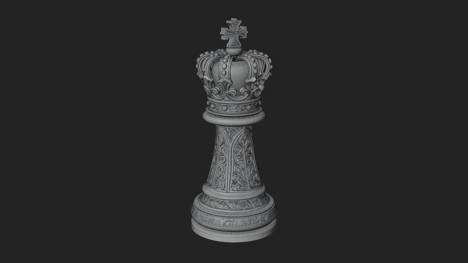 Ornate Chess Piece Statue Design 97 3D Print Model 3D Model