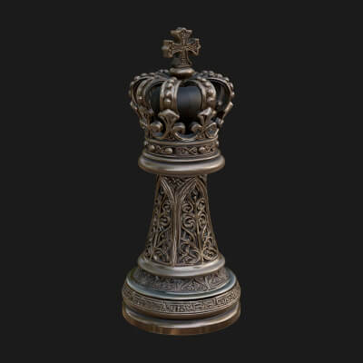 Ornate Chess Piece Statue Design 97 3D Print Model