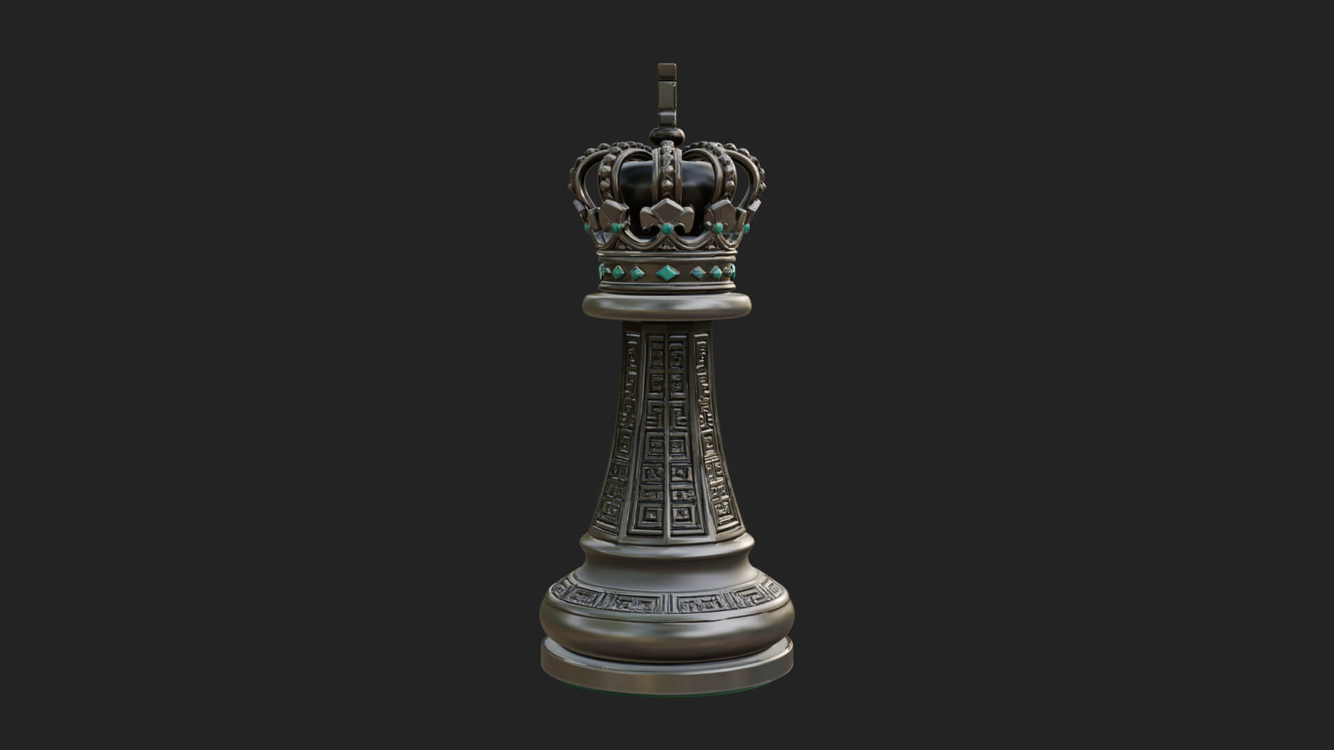 Ornate Chess Piece Statue Design 98 3D Print Model 3D Model