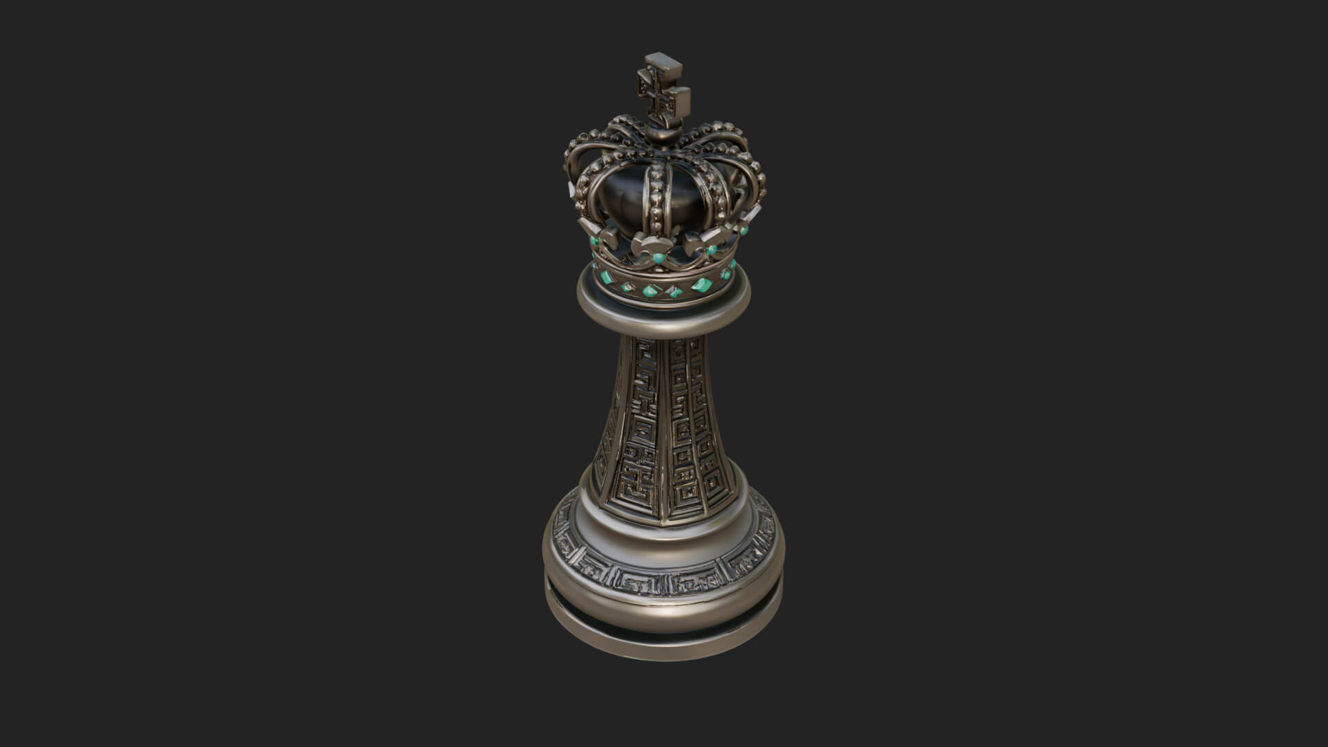 Ornate Chess Piece Statue Design 98 3D Print Model 3D Model