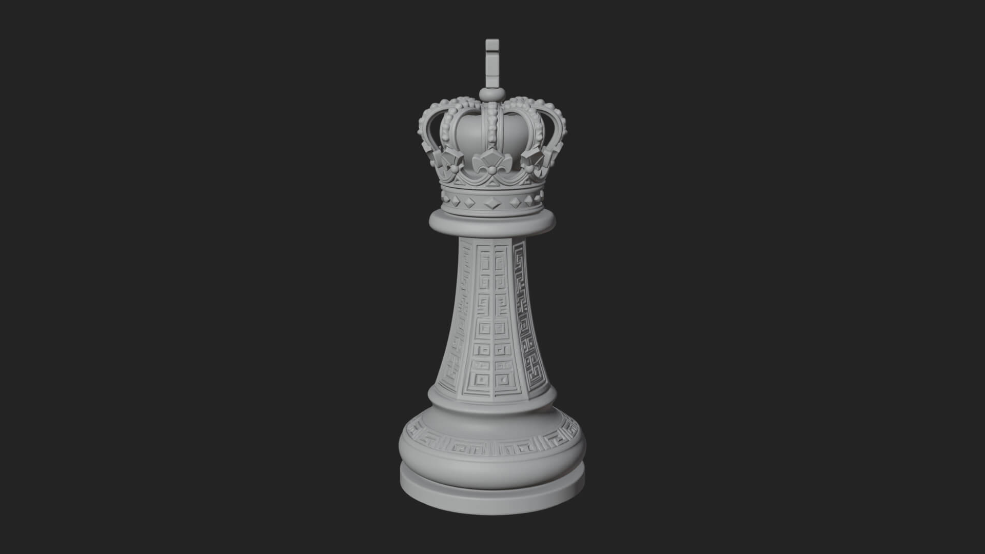 Ornate Chess Piece Statue Design 98 3D Print Model 3D Model