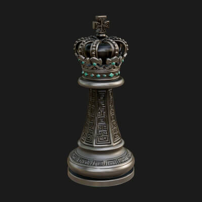 Ornate Chess Piece Statue Design 98 3D Print Model