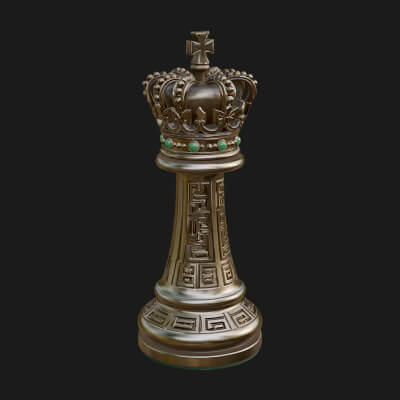 Ornate Chess Piece Statue Design 99 3D Print Model