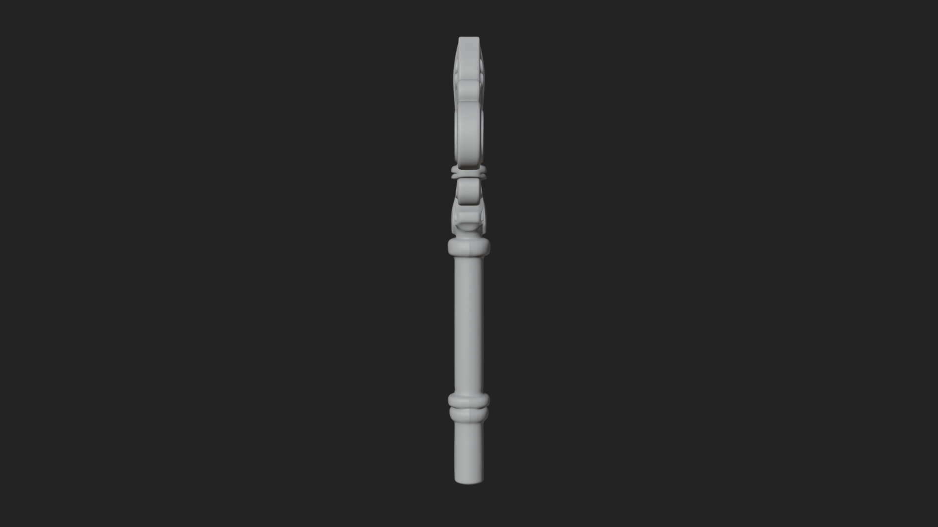 Ornate Fleur de Lis Key Model Design 1 3D Print Model 3D Model
