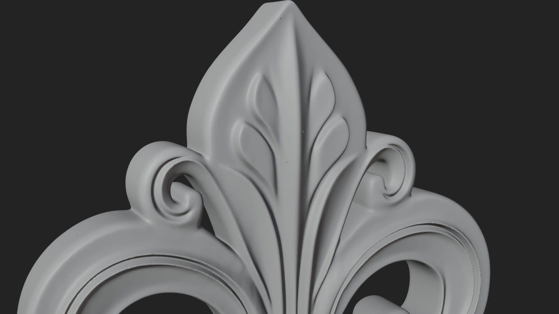 Ornate Fleur de Lis Key Model Design 1 3D Print Model 3D Model