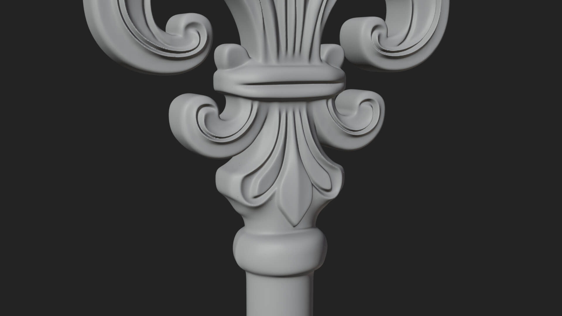 Ornate Fleur de Lis Key Model Design 1 3D Print Model 3D Model