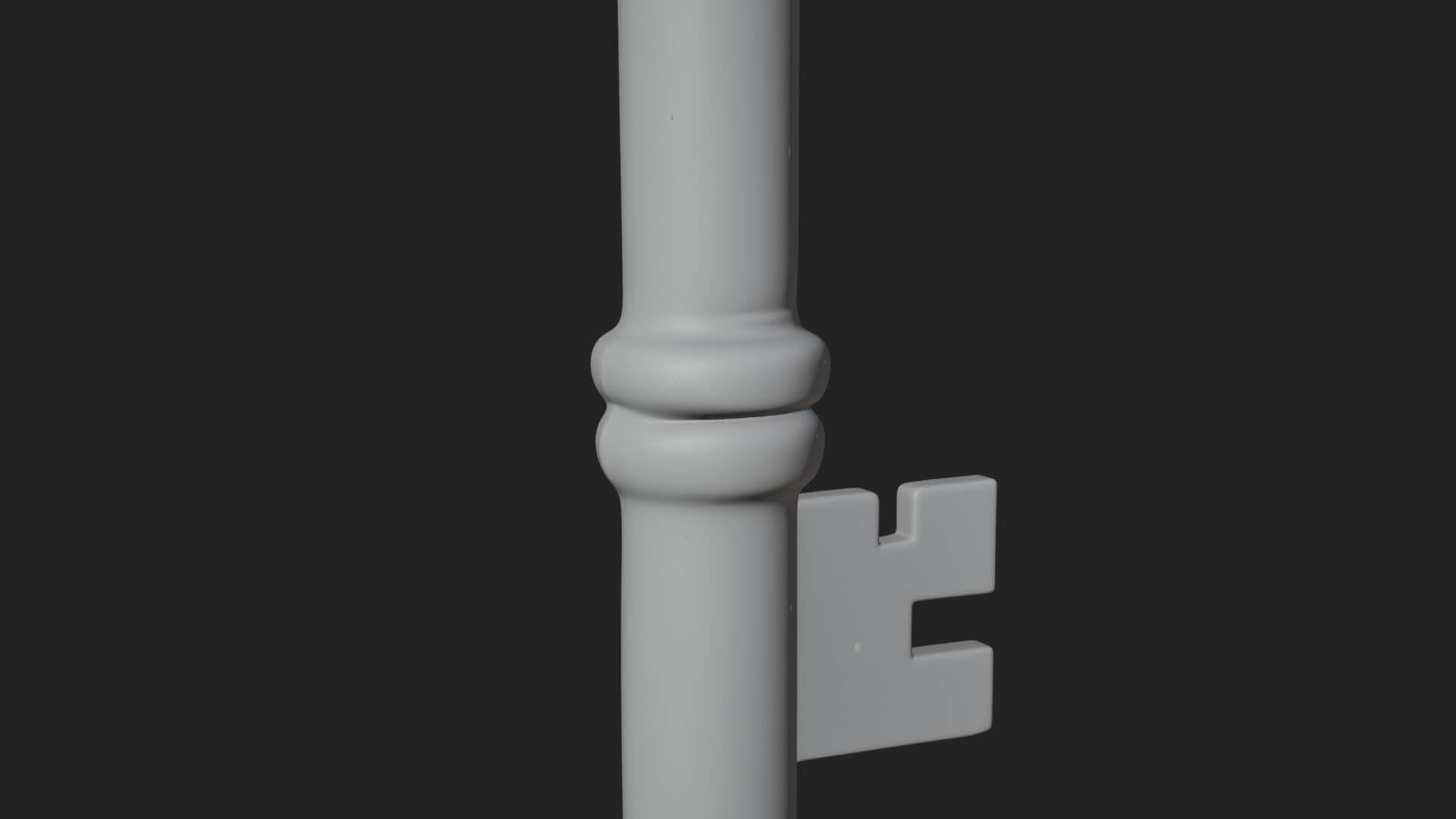 Ornate Fleur de Lis Key Model Design 1 3D Print Model 3D Model