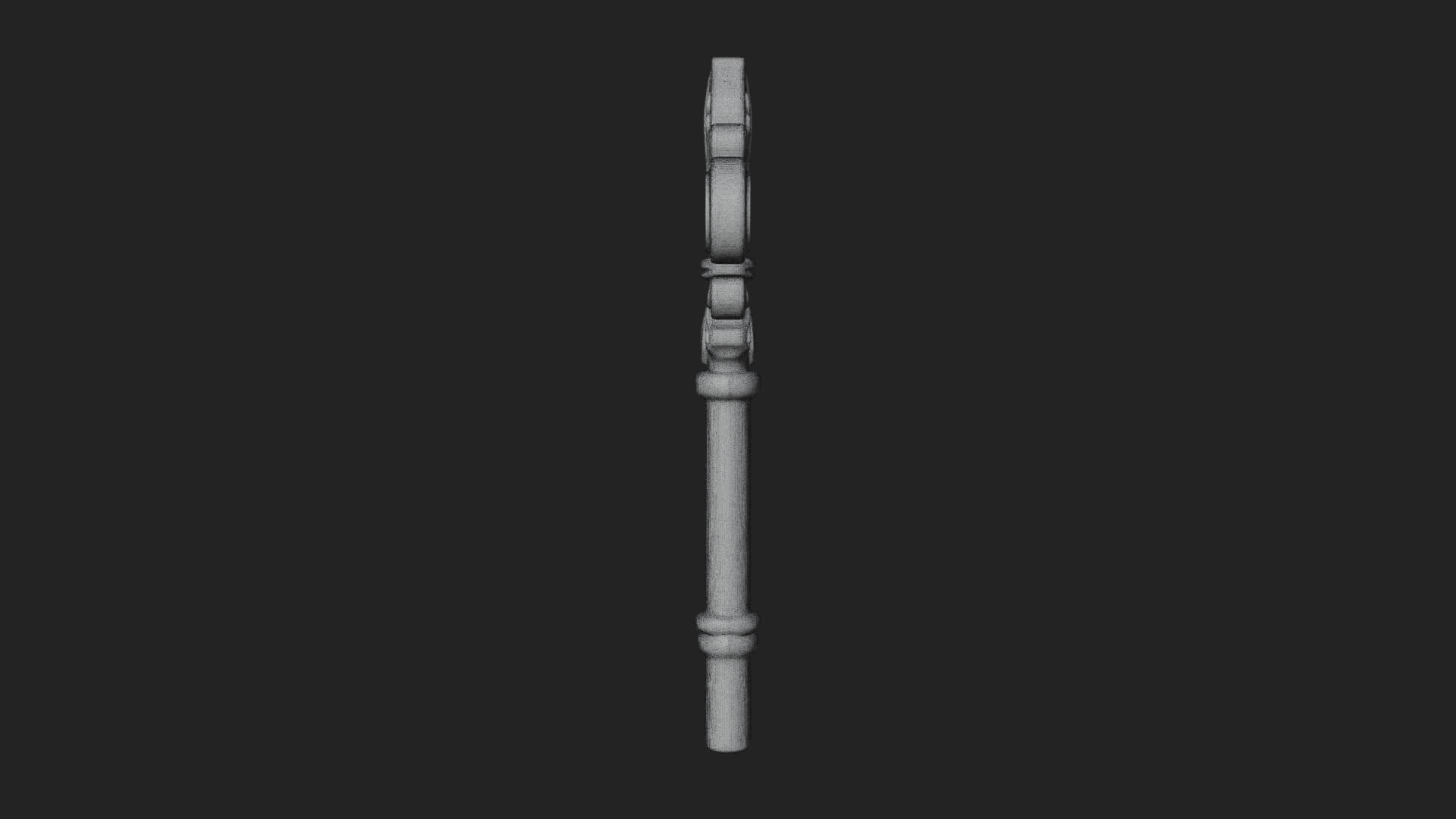 Ornate Fleur de Lis Key Model Design 1 3D Print Model 3D Model