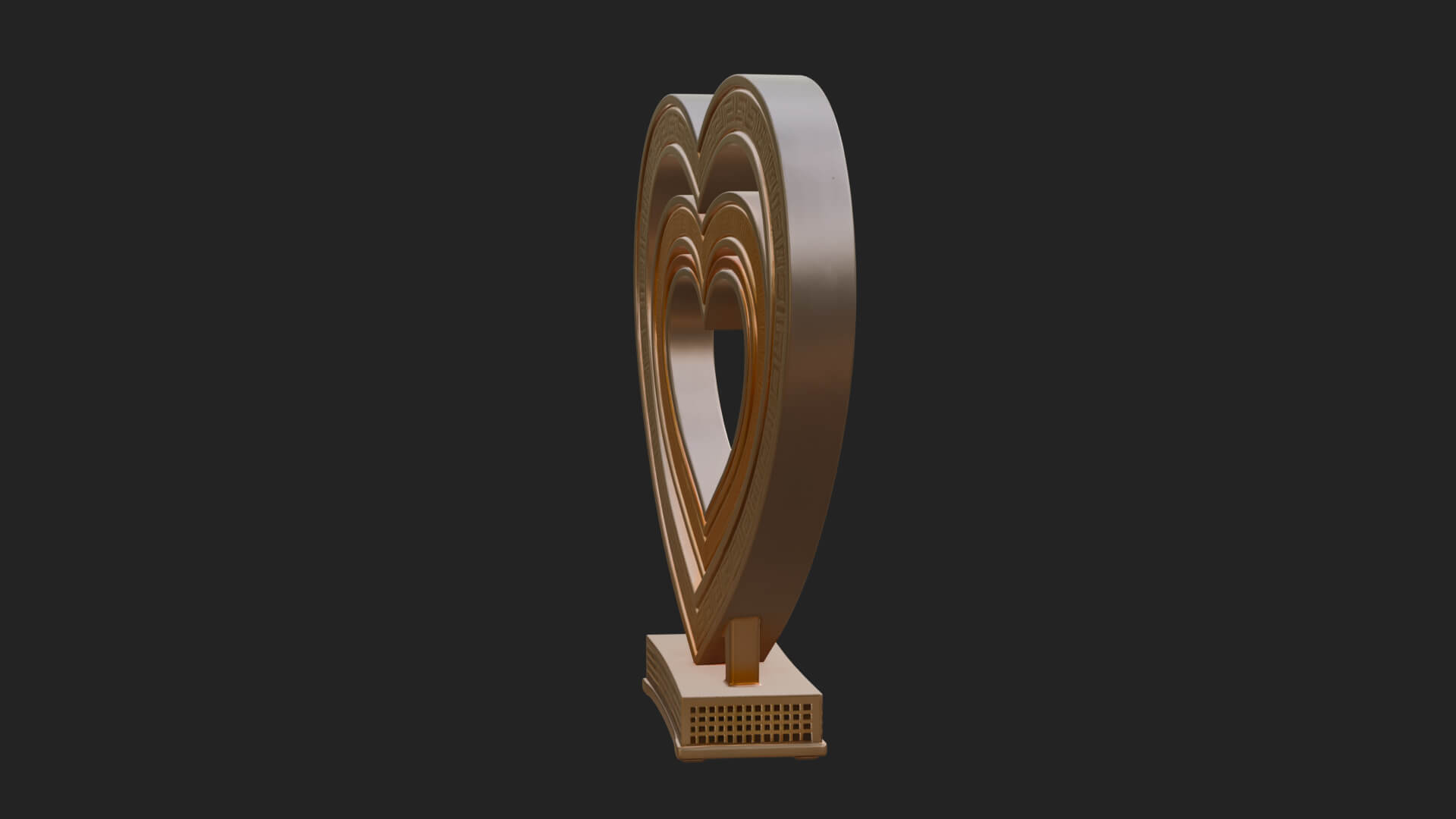Ornate Framed Heart Plaque Design 100 3D Print Model 3D Model