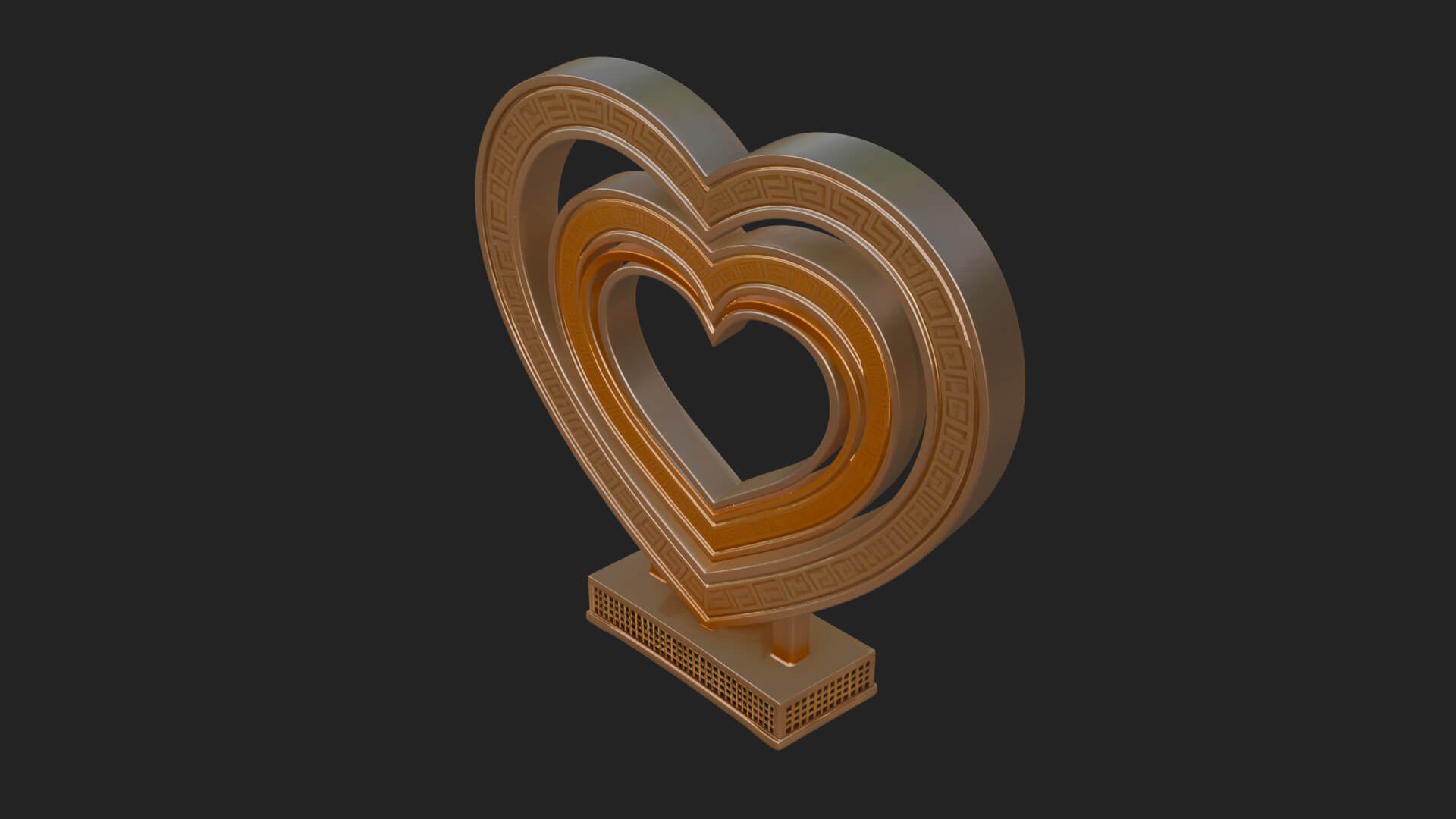 Ornate Framed Heart Plaque Design 100 3D Print Model 3D Model