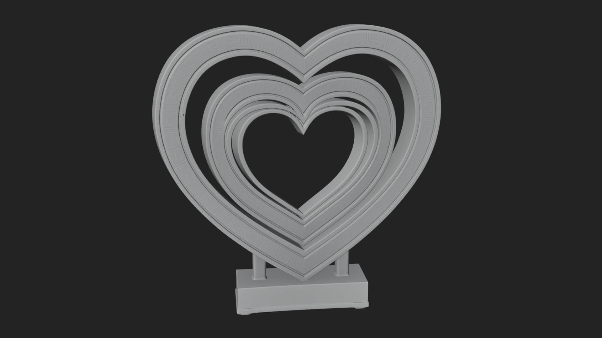 Ornate Framed Heart Plaque Design 100 3D Print Model 3D Model