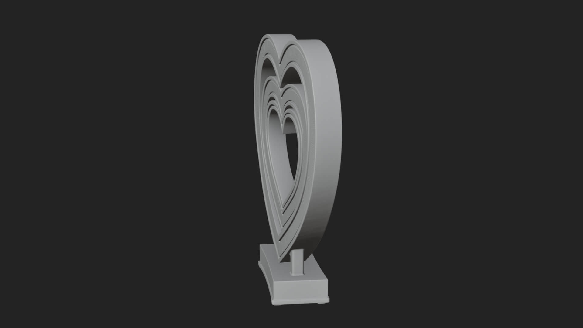 Ornate Framed Heart Plaque Design 100 3D Print Model 3D Model