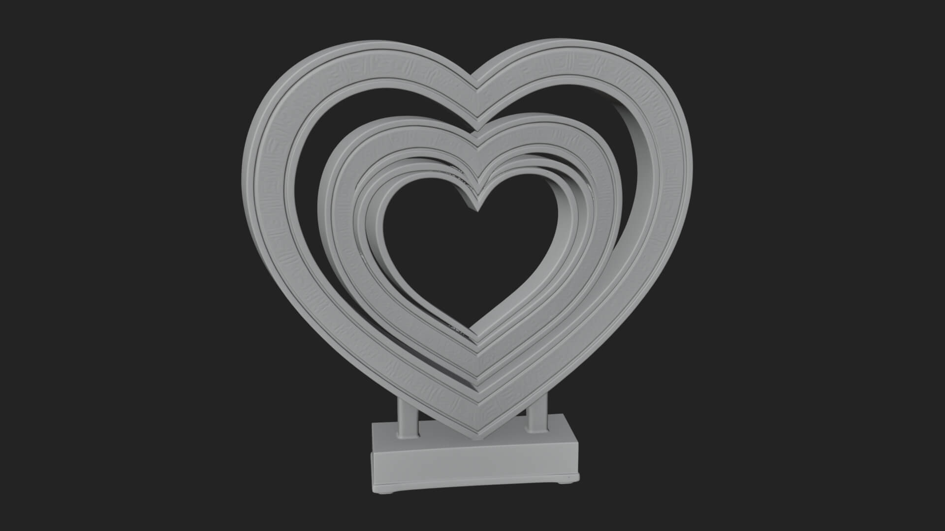 Ornate Framed Heart Plaque Design 100 3D Print Model 3D Model