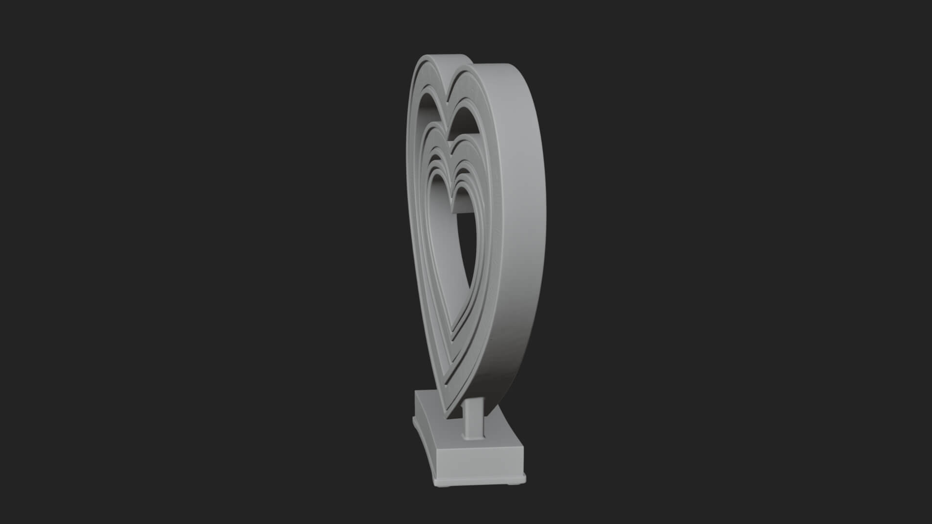 Ornate Framed Heart Plaque Design 100 3D Print Model 3D Model