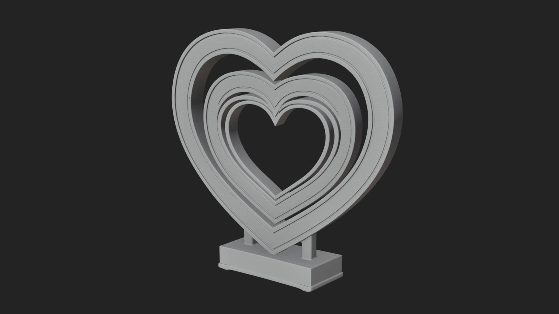 Ornate Framed Heart Plaque Design 100 3D Print Model 3D Model