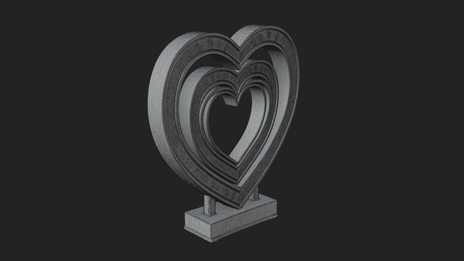 Ornate Framed Heart Plaque Design 100 3D Print Model 3D Model