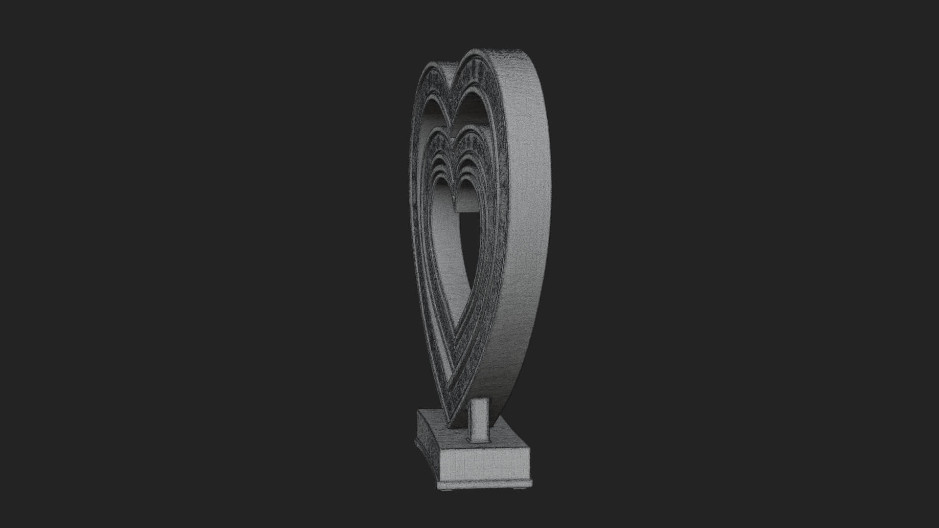 Ornate Framed Heart Plaque Design 100 3D Print Model 3D Model