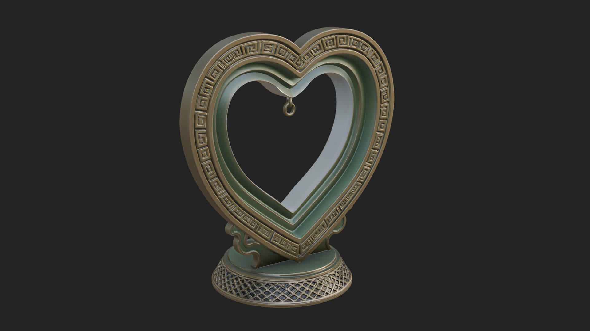 Ornate Framed Heart Plaque Design 102 3D Print Model 3D Model