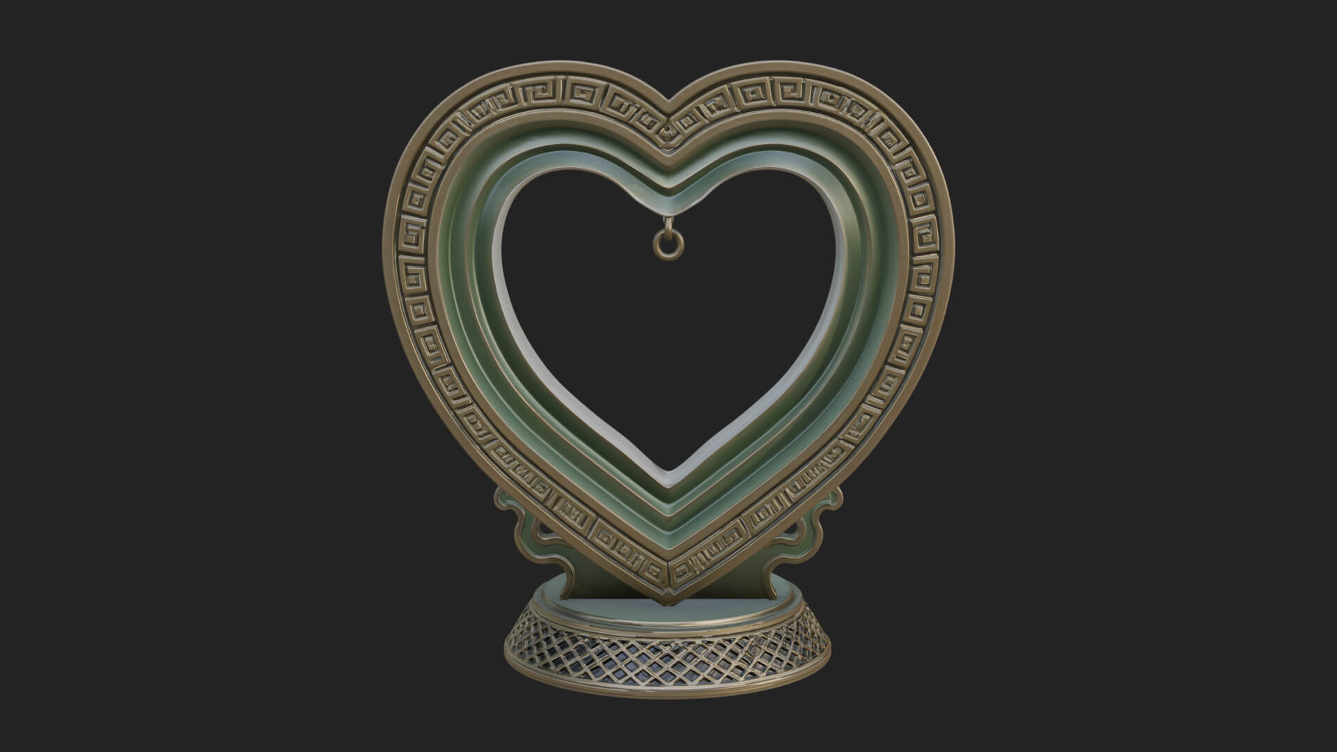 Ornate Framed Heart Plaque Design 102 3D Print Model 3D Model