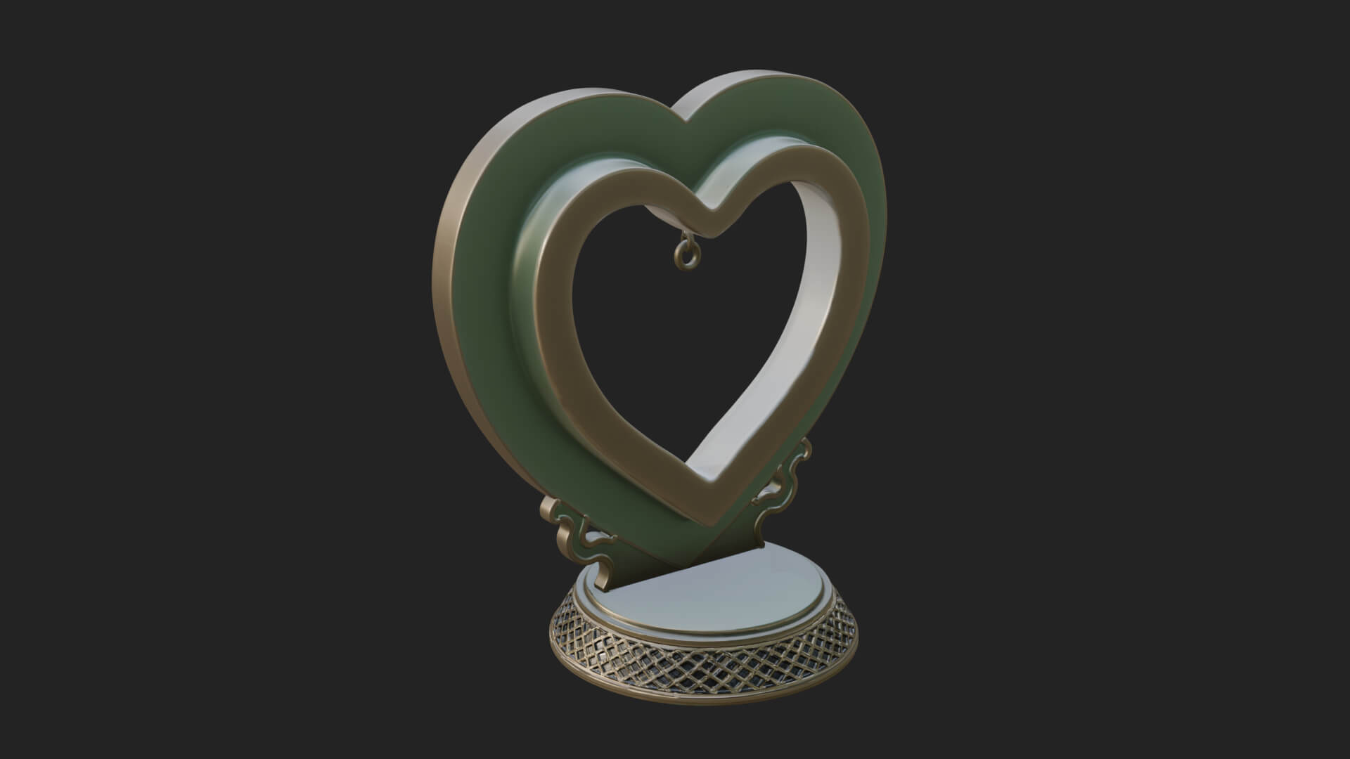 Ornate Framed Heart Plaque Design 102 3D Print Model 3D Model