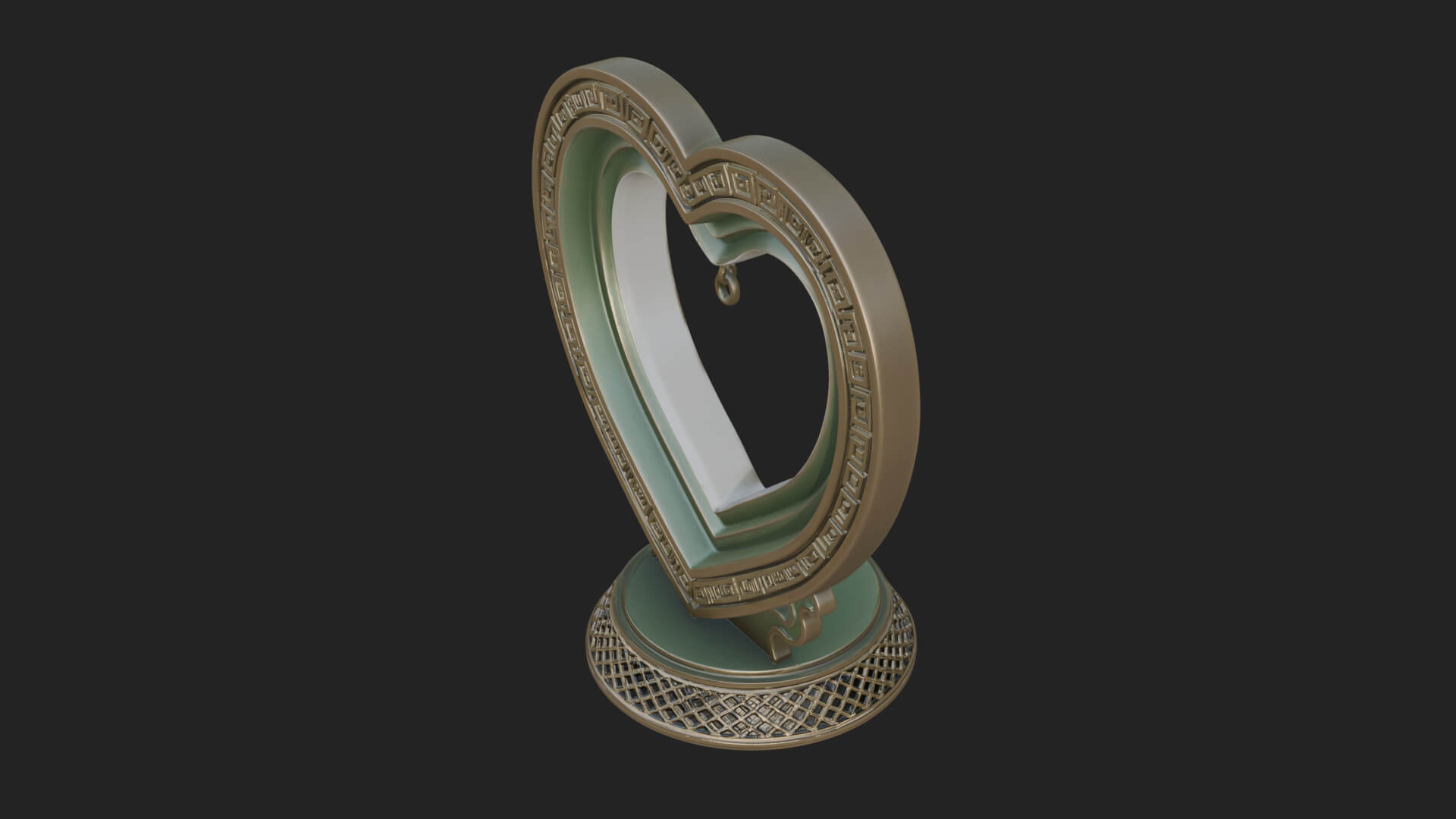 Ornate Framed Heart Plaque Design 102 3D Print Model 3D Model