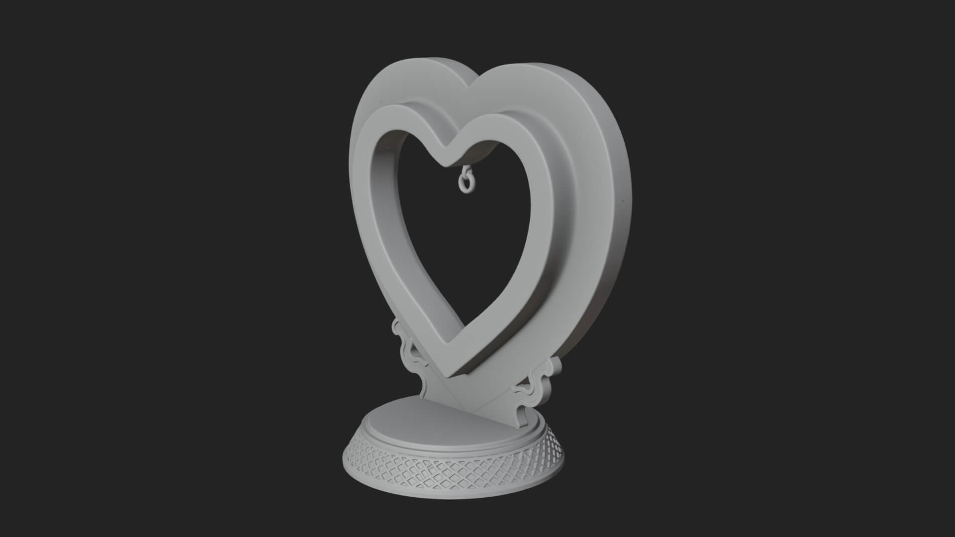Ornate Framed Heart Plaque Design 102 3D Print Model 3D Model