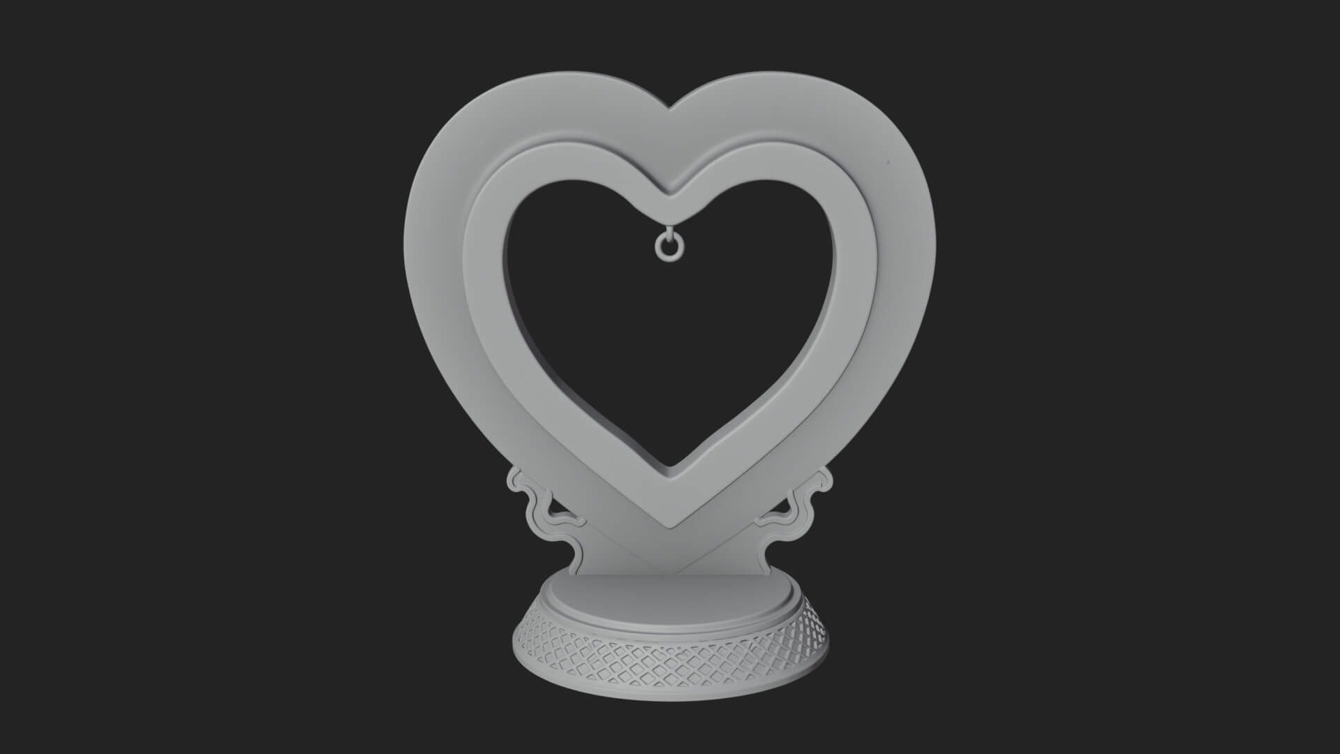 Ornate Framed Heart Plaque Design 102 3D Print Model 3D Model