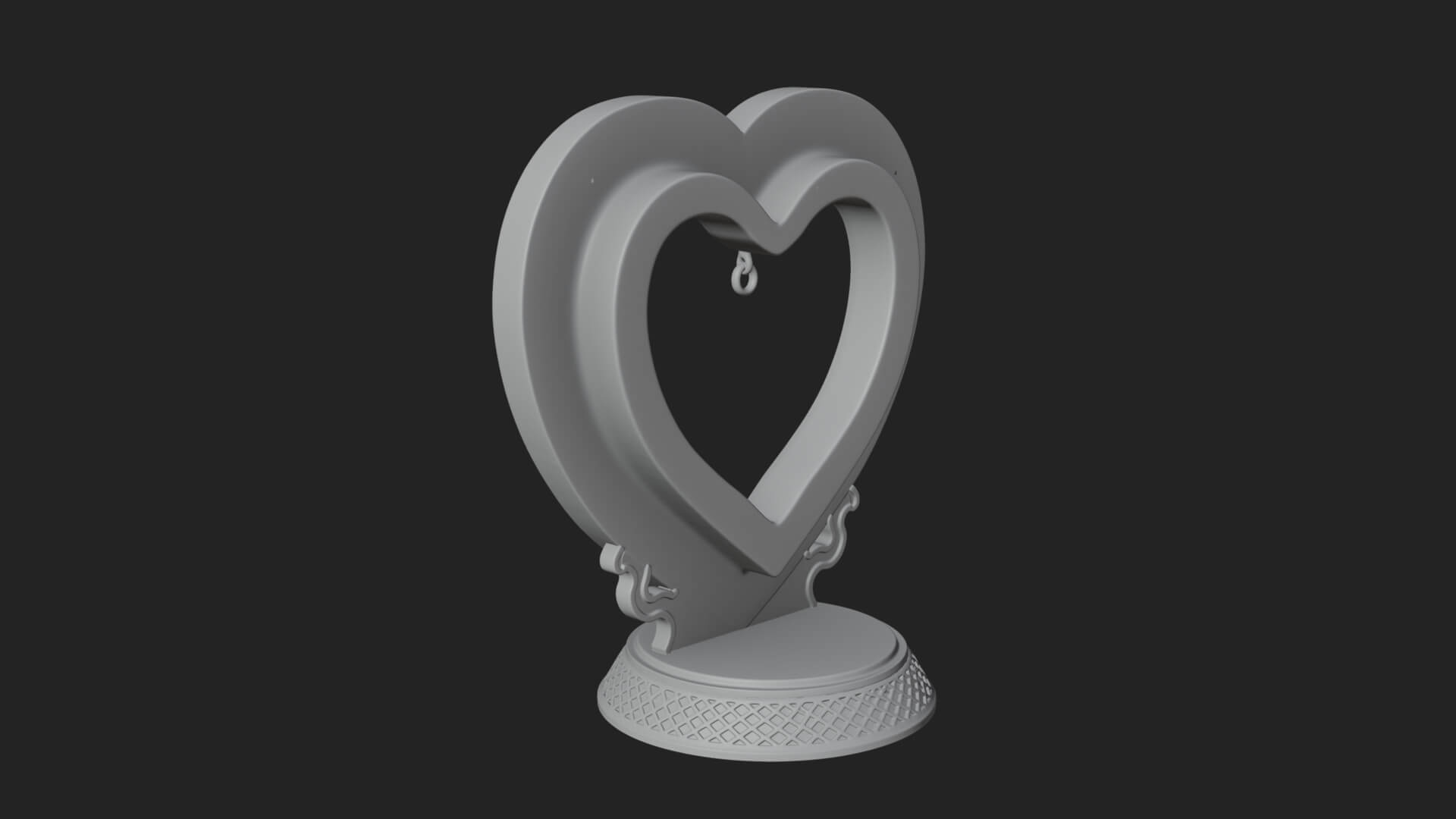 Ornate Framed Heart Plaque Design 102 3D Print Model 3D Model