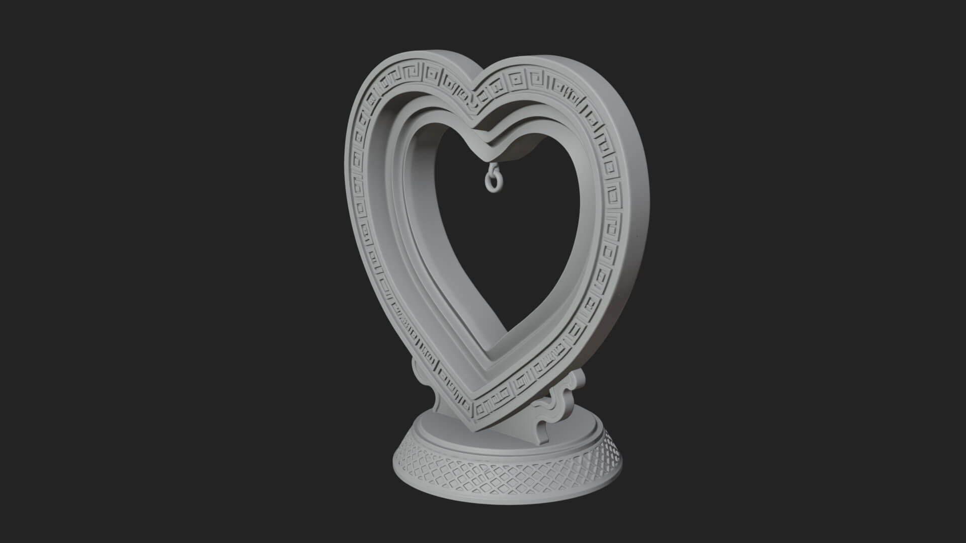 Ornate Framed Heart Plaque Design 102 3D Print Model 3D Model