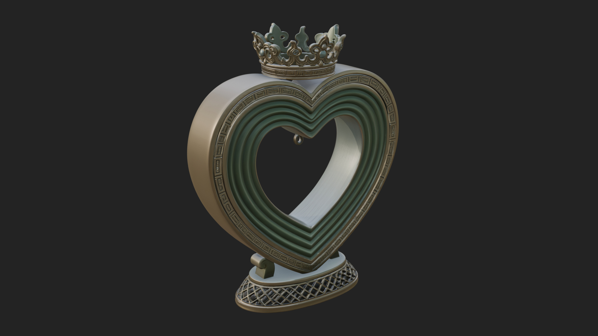 Ornate Framed Heart Plaque Design 104 3D Print Model 3D Model