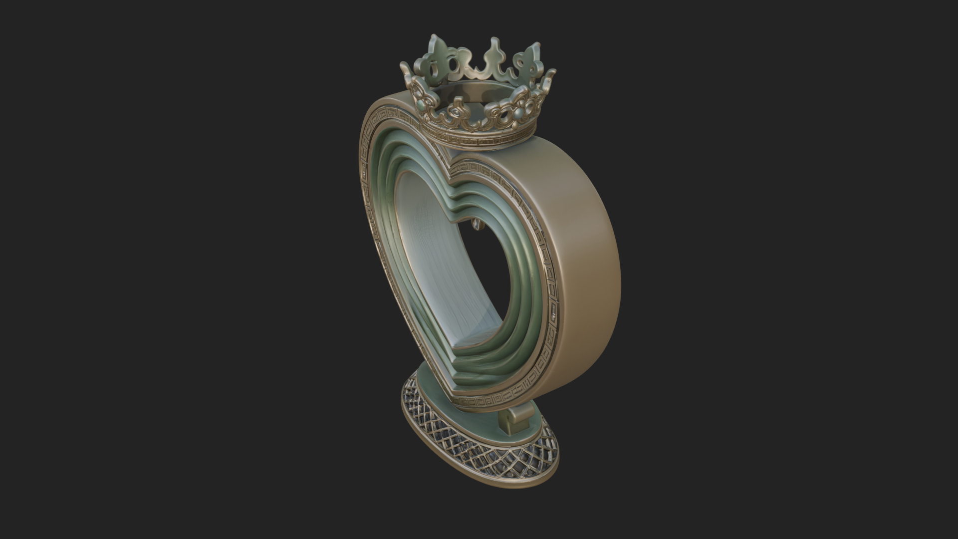 Ornate Framed Heart Plaque Design 104 3D Print Model 3D Model