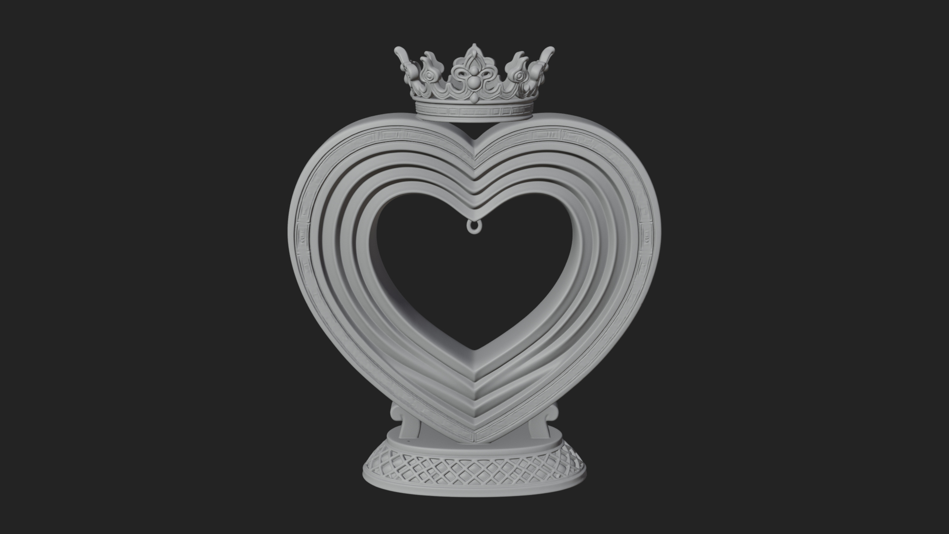 Ornate Framed Heart Plaque Design 104 3D Print Model 3D Model