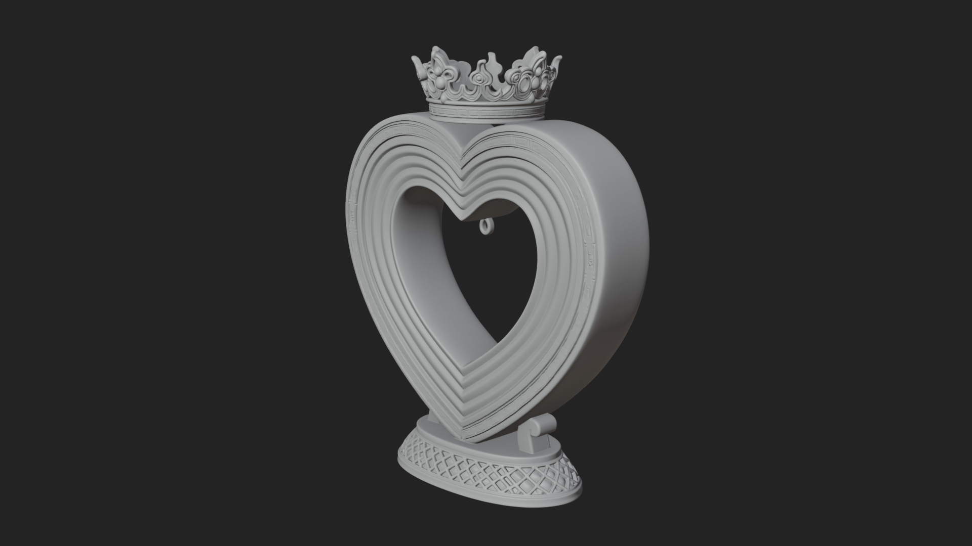 Ornate Framed Heart Plaque Design 104 3D Print Model 3D Model