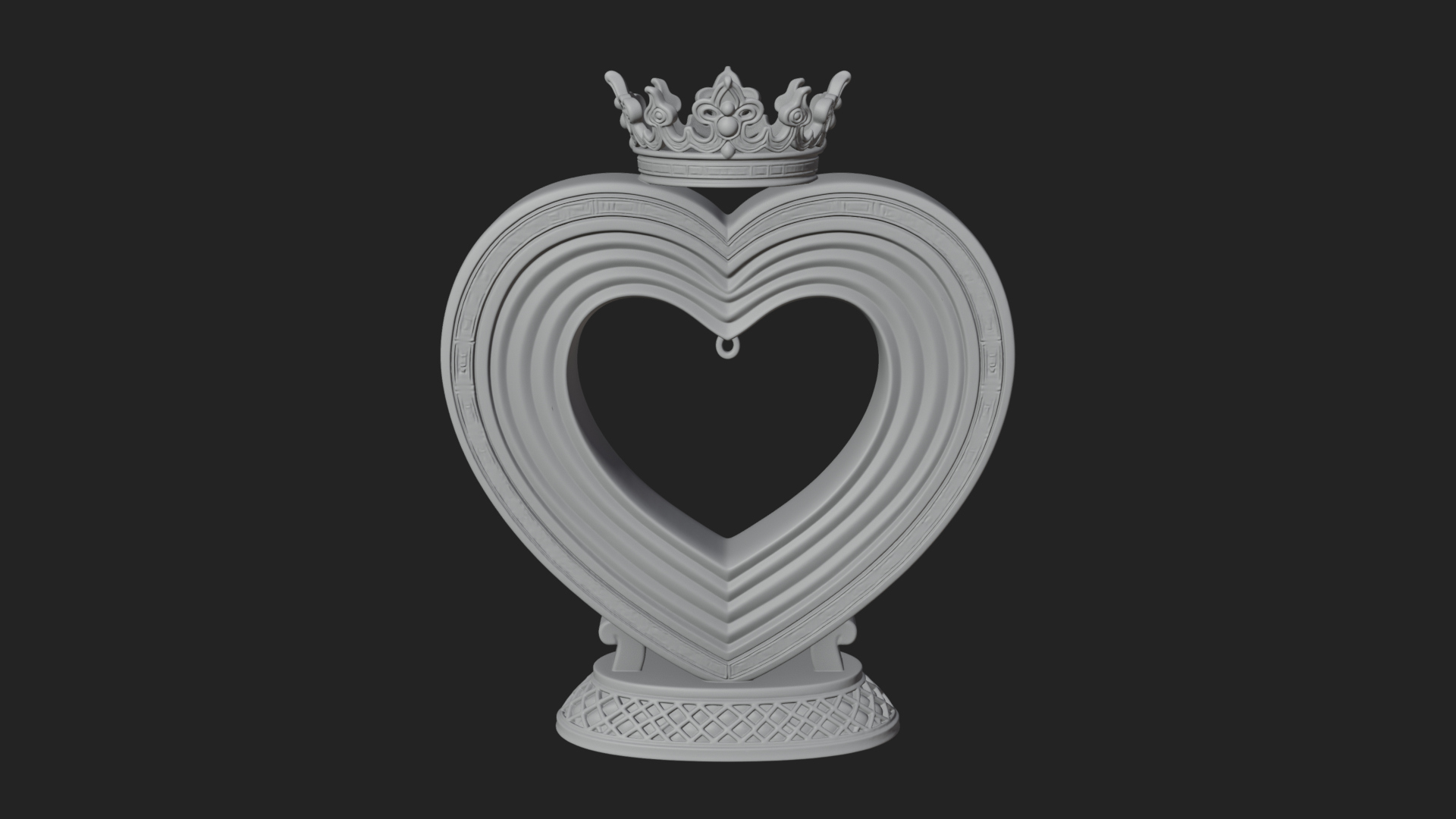 Ornate Framed Heart Plaque Design 104 3D Print Model 3D Model