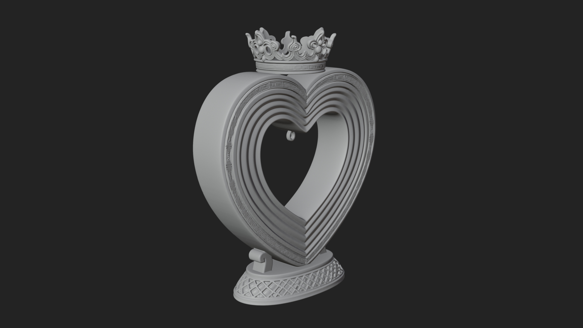 Ornate Framed Heart Plaque Design 104 3D Print Model 3D Model